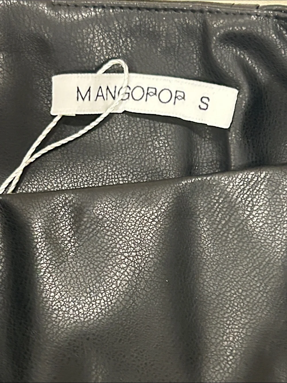 Mango Black Faux Leather Pencil Skirt